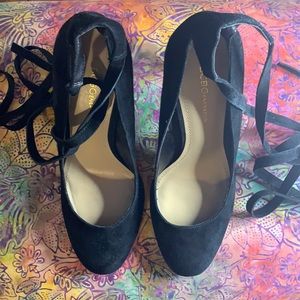 Black BCBGeneration black tie up heels